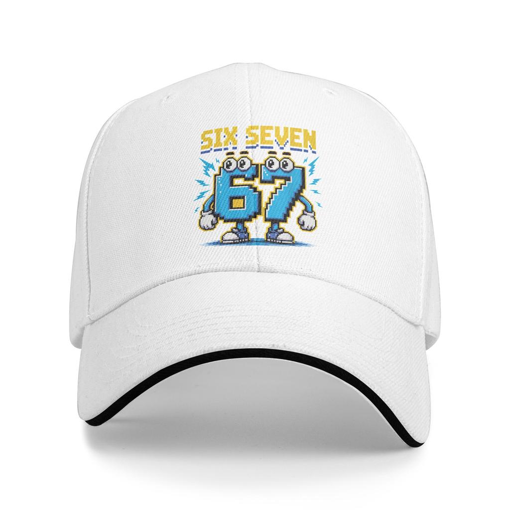 Six Seven Brainrot 67 Meme Gaming Gen Alpha Casual Baseball Cap Summer Trucker Hat Tennis Skate Hip Hop Hats Trendy Baseball Cap