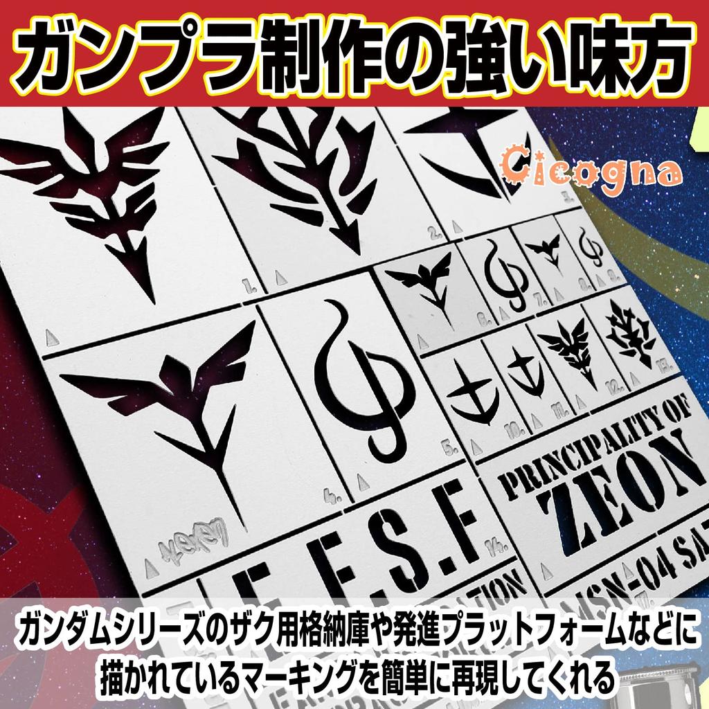 Gunpla Painting Spray Template Marking Stencil Sheet for Plastic and Dioramas [Cicogna] Models, Airbrush,