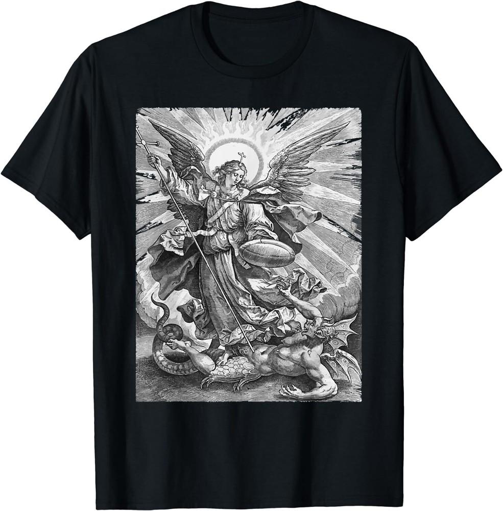 St Saint Michael the Archangel Catholic Angel Warrior T-Shirt Size S-5XL Unisex T-Shirt M