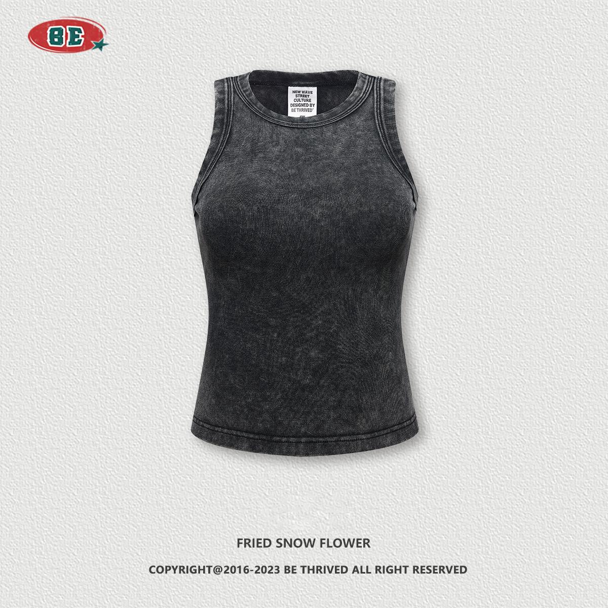 

Женская одежда 2024 Весна/Лето Тяжелая промышленность жилет в стиле хип-хоп джаз с пикантной нижней частью для женщин для женщин XL чёрный