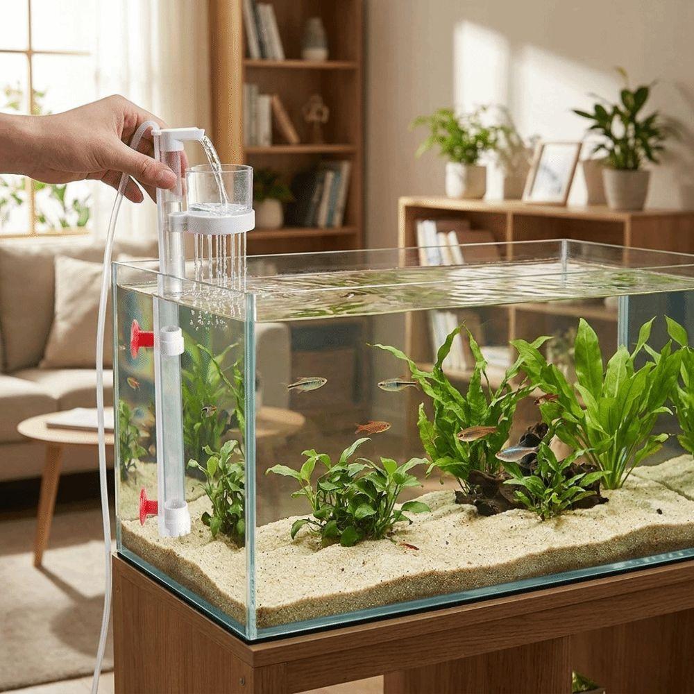Efficient Aquarium Water Changer Powerful Suction Fish Poop Cleaner Filter Gravel Cleaning