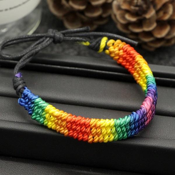 Rainbow Bracelet On A String Rainbow Lgbt String Unisex