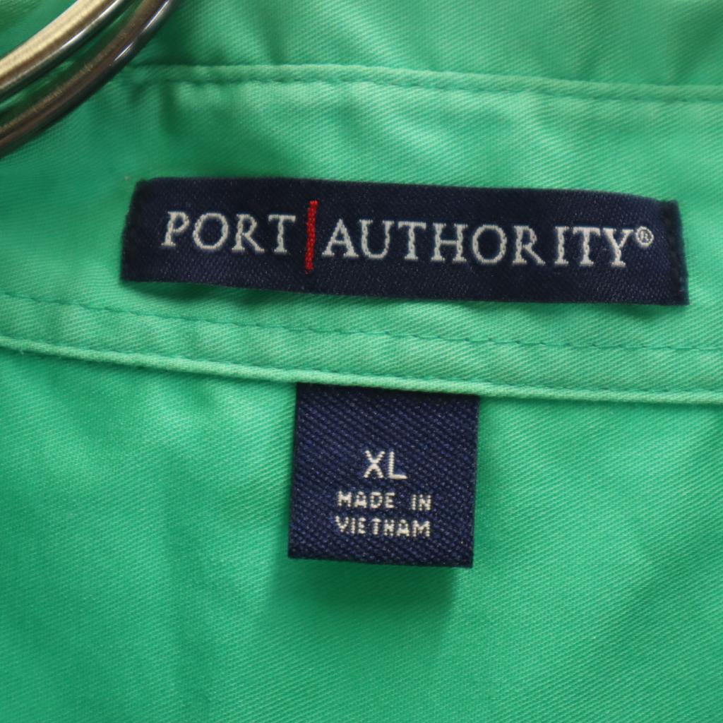 PORT AUTHORITY Short Sleeve Button Down Shirt XL Green Men's Used