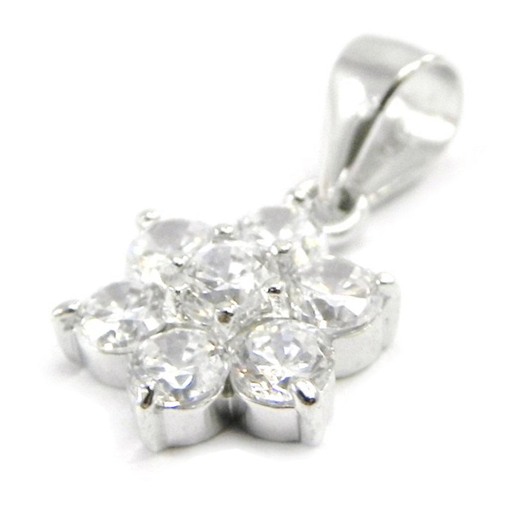 Les Trésors De Lily [I3941] - Silver Pendant 'Crystal Flower' Silver-white (rhodium-plated) - 10 Mm