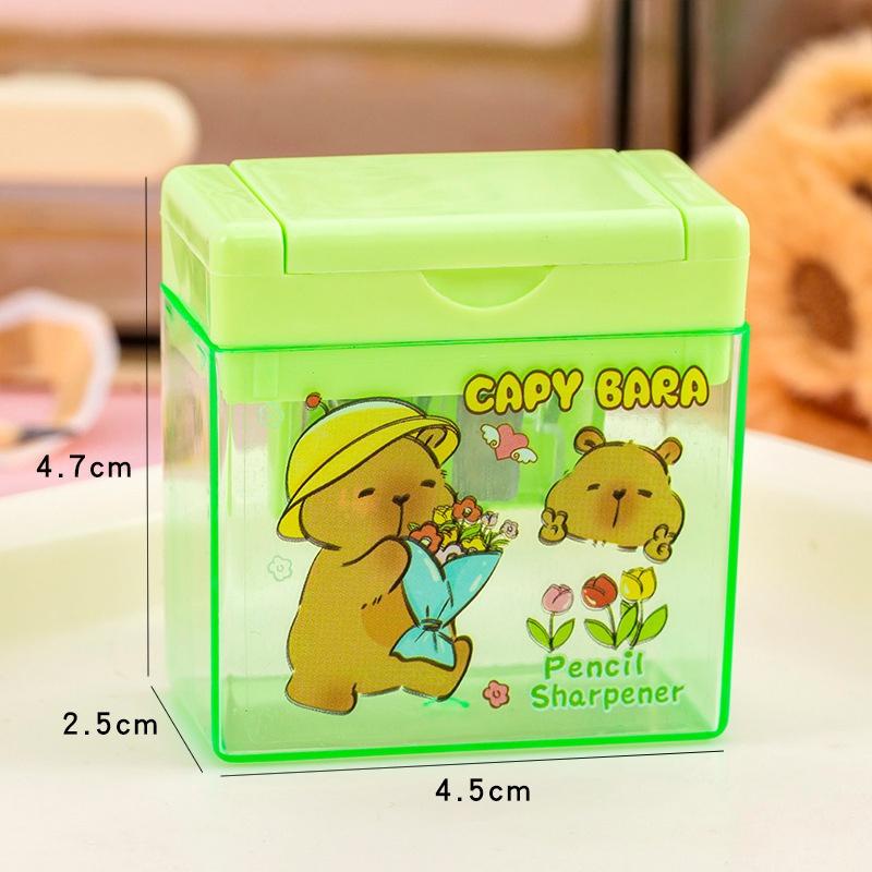 

1/4Pcs Cartoon Capybara Double Hole Pencil Sharpener Kawaii Student Stationery Office Supplies Mini Pencil Sharpener For Kids
