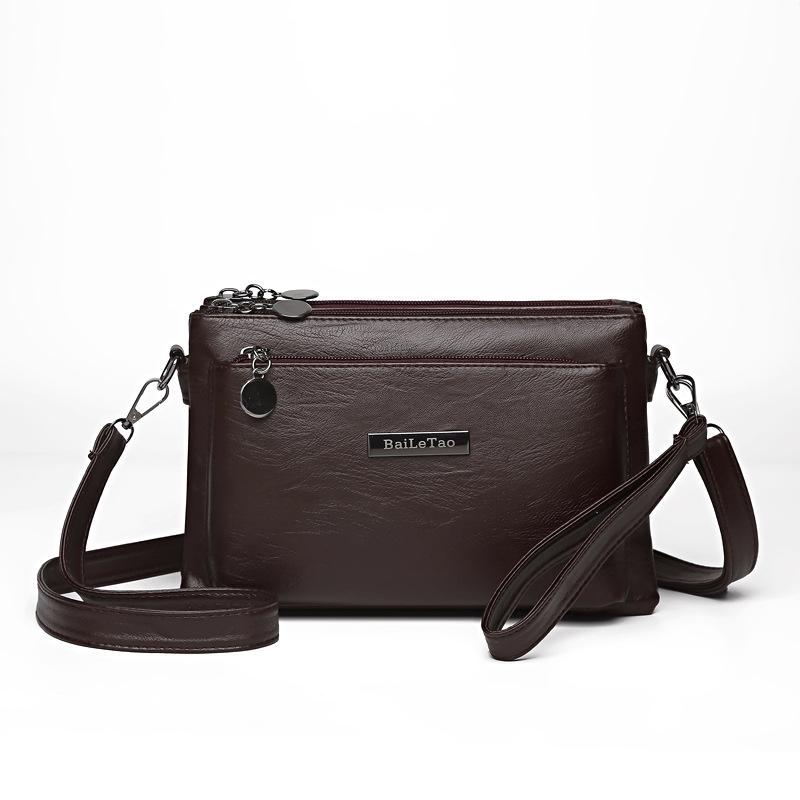 Middle-aged Mother Bag Female PU Messenger Bag Multi-layer Shoulder Bag