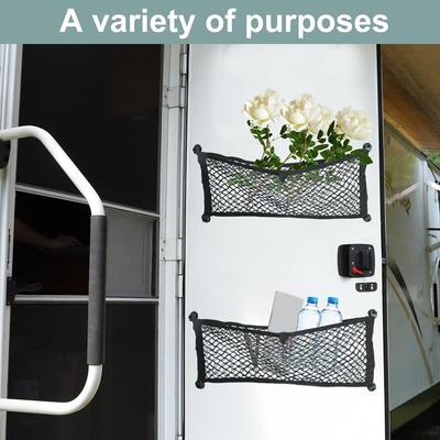 Oversized RV Car Storage Boat Cargo Pocket Organizer Frame Mesh Bag with Screws