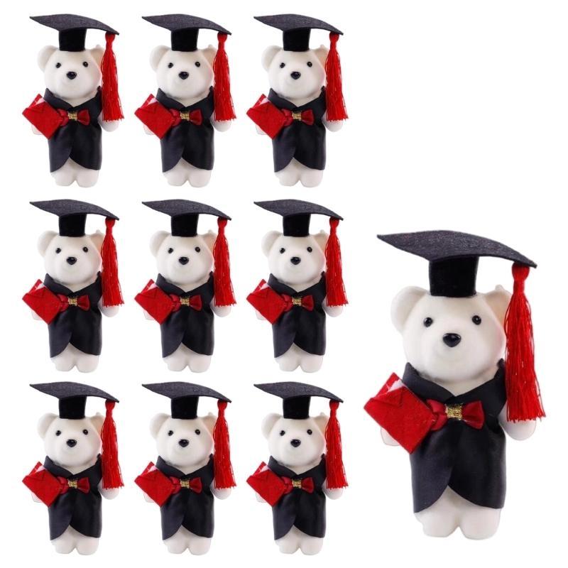 10pcs Lovely Graduate Bear Dolls Bachelor Bear Toy For Graduation Celebrations