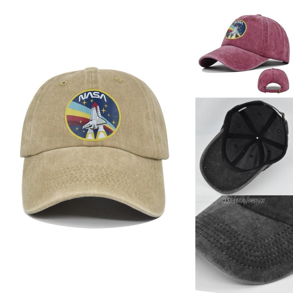 European And American Style Nasa Graffiti Print Baseball Cap Retro Bent Brim Hat Casual Cotton Hat