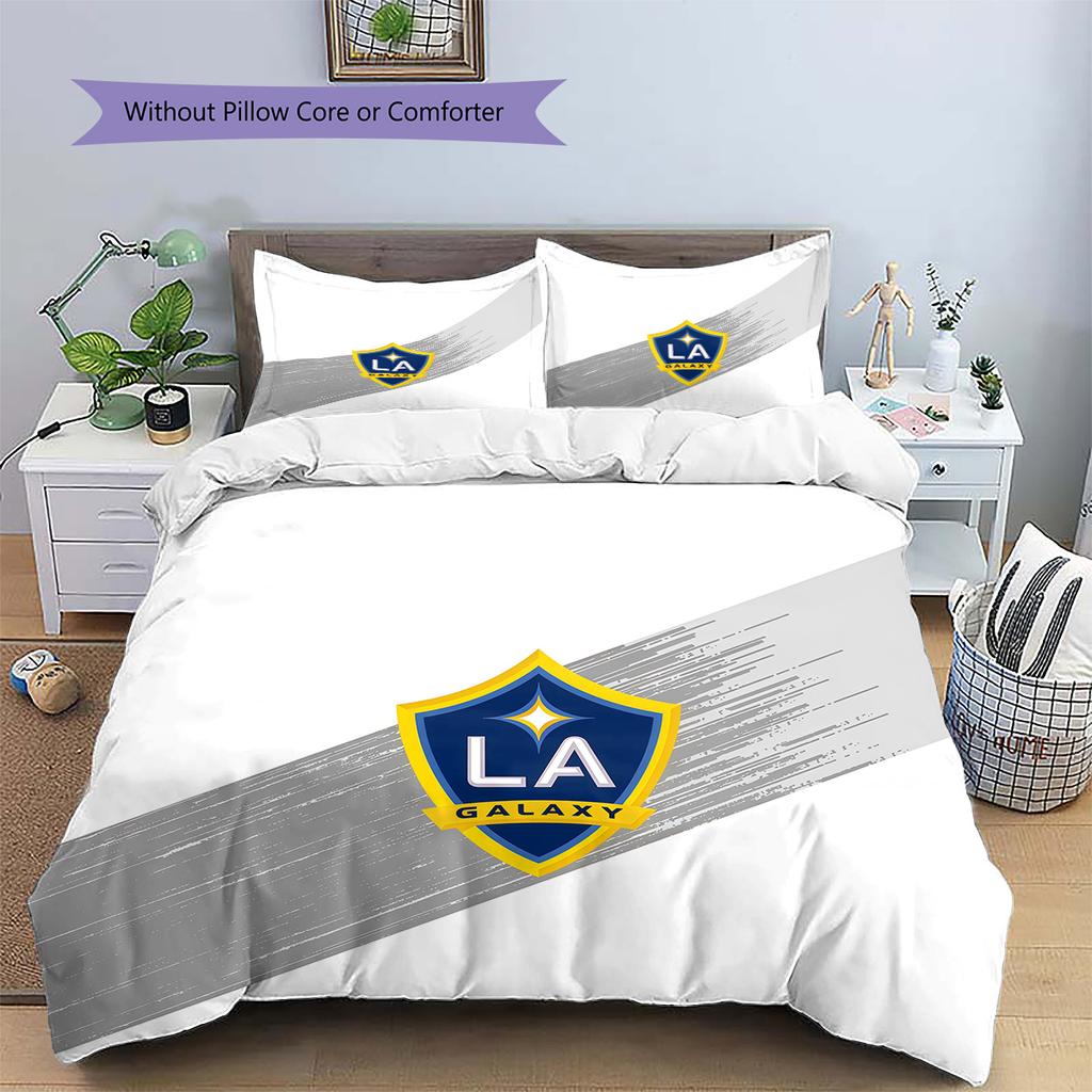 LA Galaxy Pattern Bedding Quilt Set  Home Decoration  Gift (1 * duvet cover + 2 * pillowcase  without core)