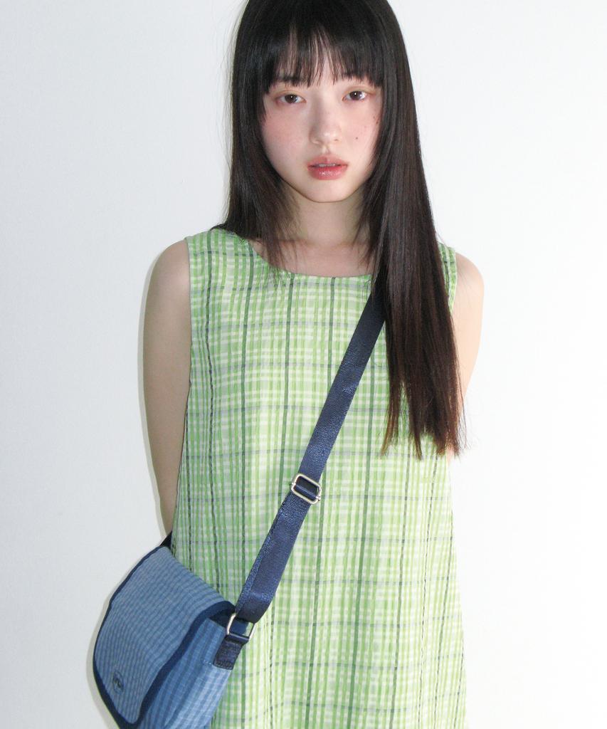 Ames Worldwide Check Layered Dress Green