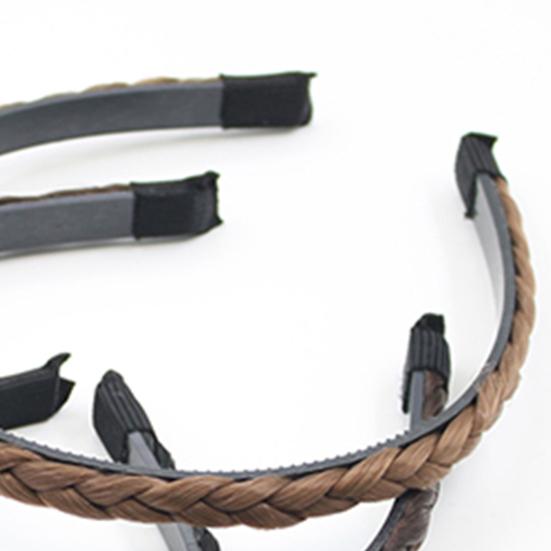 Headband Delicate Solid Color Twisted Wig Design Synthetic Hairband for Party