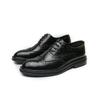 Large Size Spring and Autumn Business Brock Carved Leather Shoes Men's British Dress Oxford Shoes Office Professional Leather Shoes