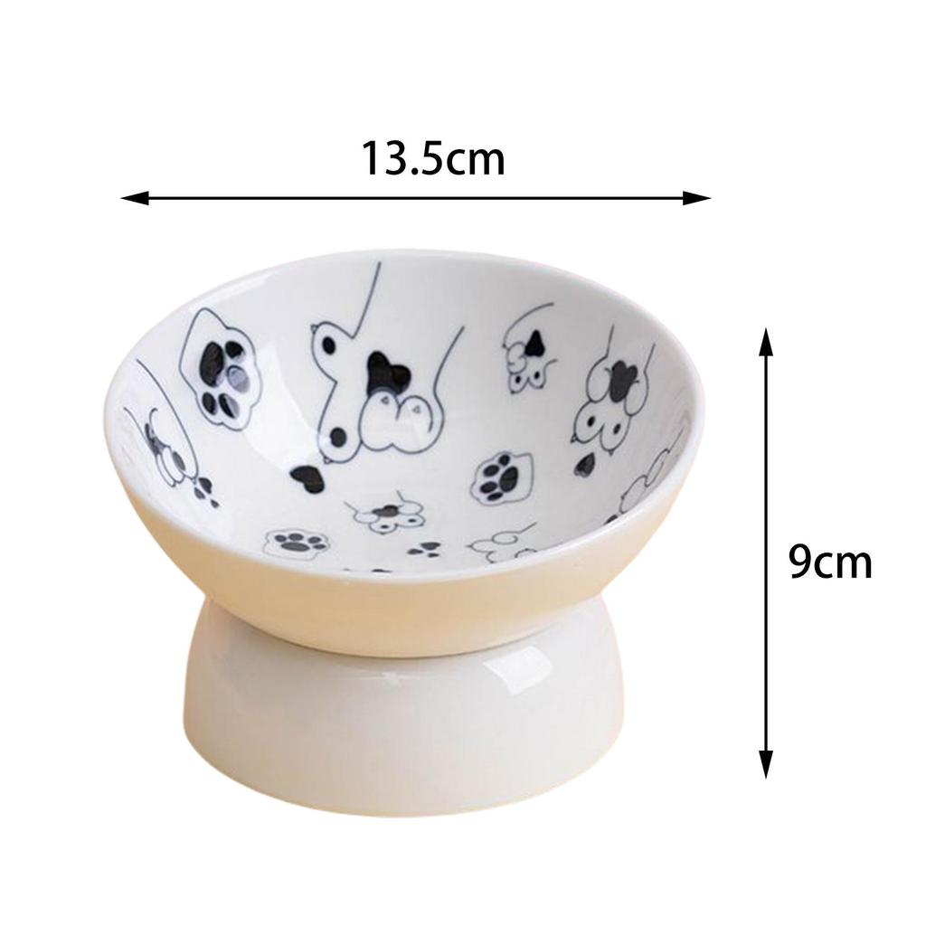 Ceramic Raised Pet Feeder Feeding Station Dog Bowl Stable Cat Dish Water Elevated
