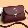 New soft leather texture large capacity single shoulder oblique span women's bag versatile fashion embossed leaf small square bag