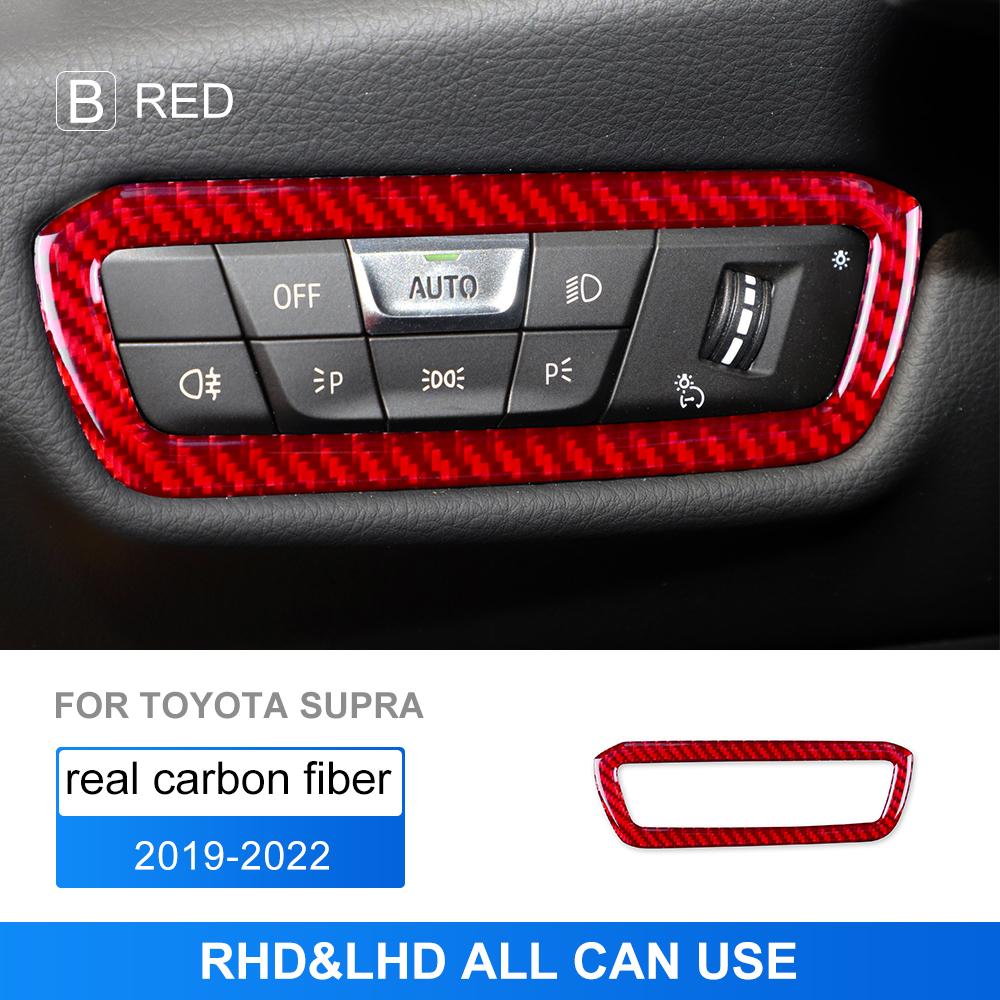 Real Soft Carbon Fiber Car Headlight Frame Sticker For Toyota Supra GR A90 A91 MK5 -2025 Car Accessories