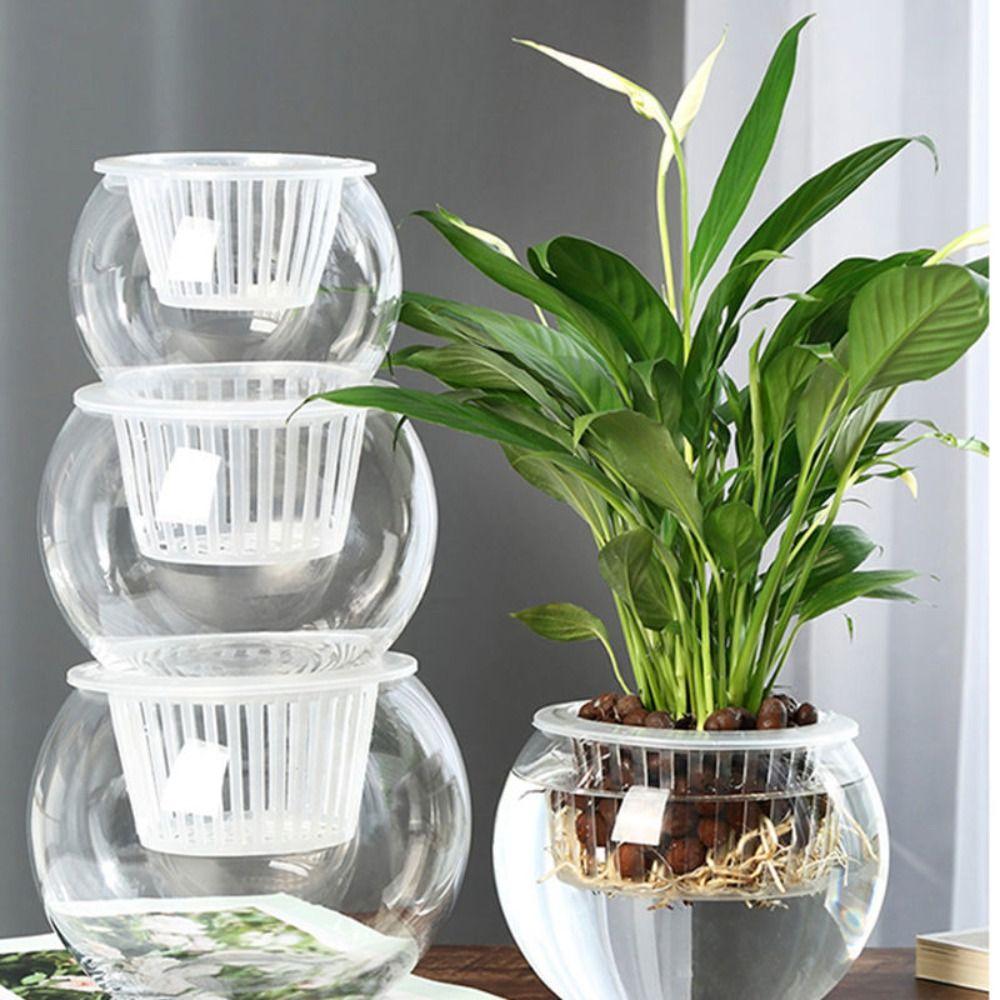 Glass Water-absorbing Flower Pot Visible Water Level Self Watering Hydroponic Planter Garden Supplies Water Planting Pots
