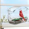 Window Bird Feeder Transparent Birdfeeder with 4 Suction Cups Acrylic Window Birdhouse with Rod Wild Bird Feeder for Outdoors