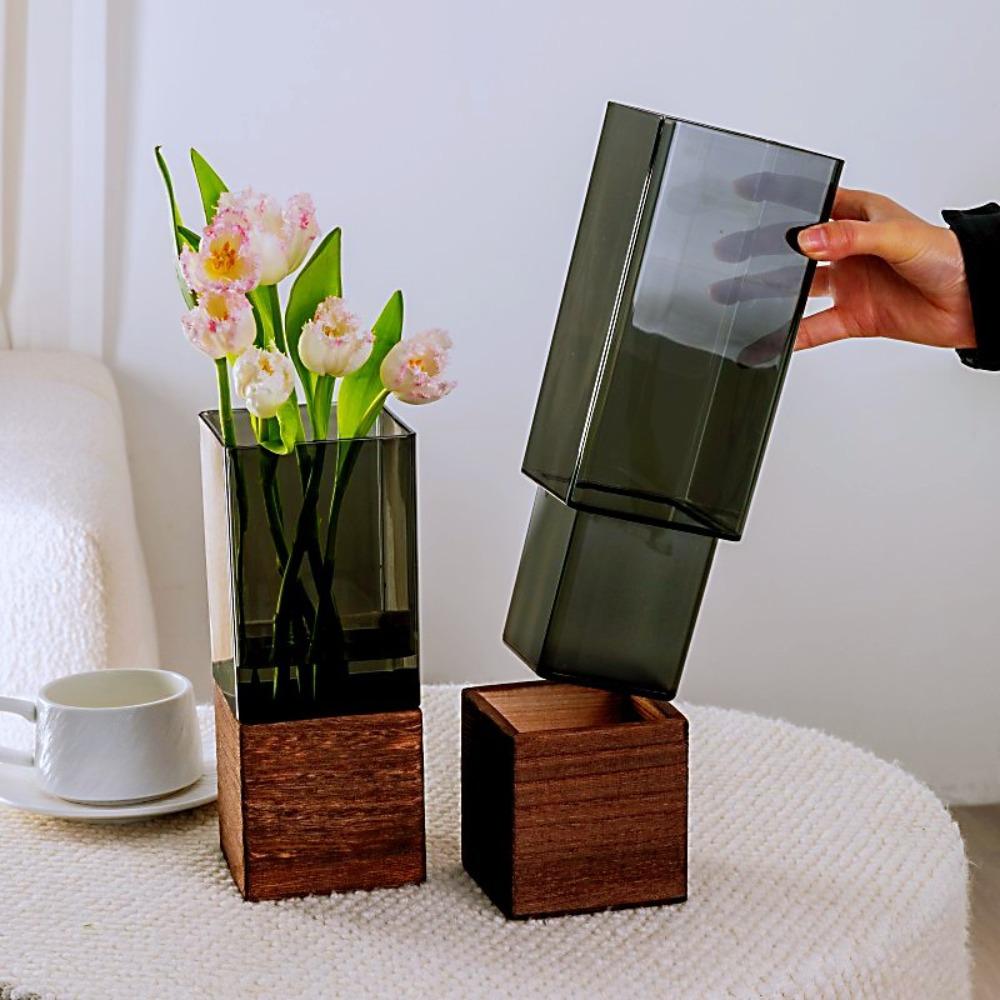 Transparent Acrylic Flowers Vase Nordic-Style Decorative Vase Simple Hydroponic Vase  Living Room