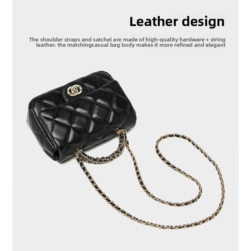 Bag Women's Small Fragrant Wind Metal Chain Rhombus Handbag Versatile One Shoulder Crossbody Medieval Women's Bag