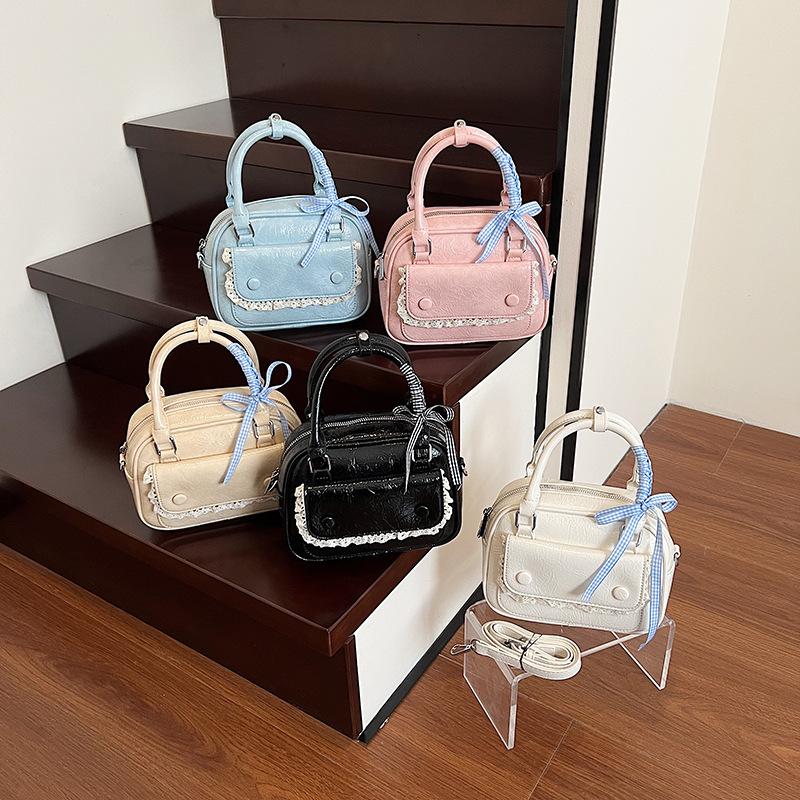 Korean High-end Portable Boston Bag 2025 Summer New Fashion Versatile Shoulder Messenger Bag Bowling Bag