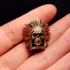 Tribal Chief Skull Head Brass Knife Beads EDC Outdoor DIY Paracord Woven Bracelets Charms Lanyard Key Chain Pendants Hangings Accessories