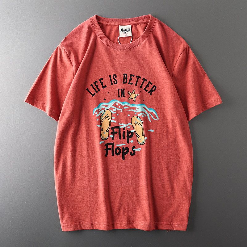 Export Original Tail Single Cut Label Amekaji Summer Retro T-Shirt Men's Short Sleeve Fashion Brand All-Matching Export Men's Clothing Tops