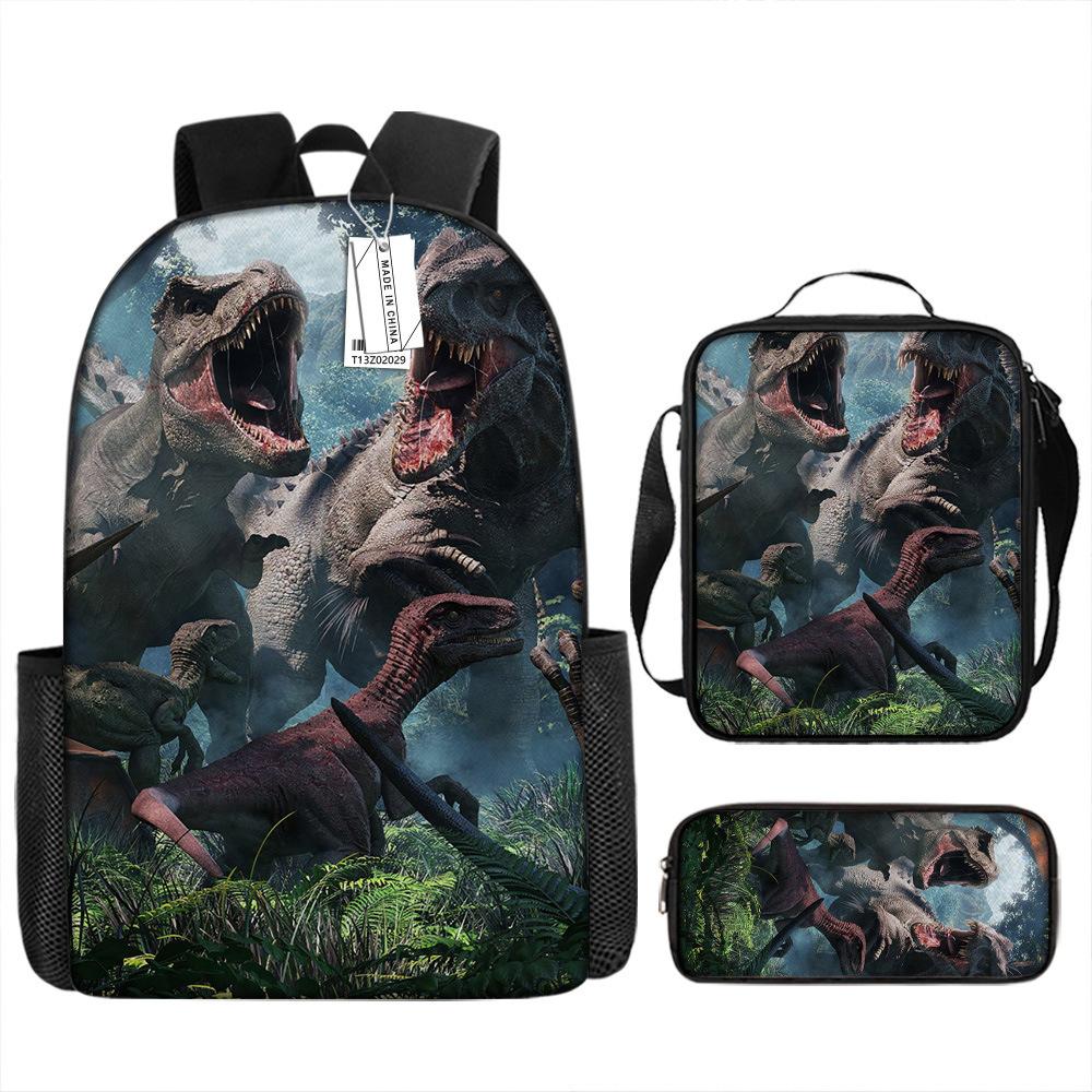 Jurassic Park European and American retro schoolbag first grade~ fourth grade bag backpack
