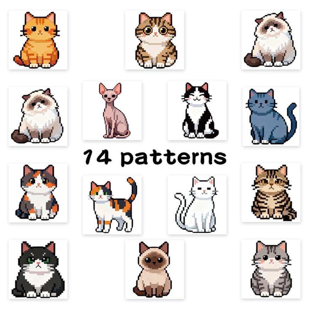 500 Pcs/Roll Cute Pixel Cat Stickers - Adorable Rolled Decals for Notebook & DIY Craft Embellishment RecordingYourLife Store