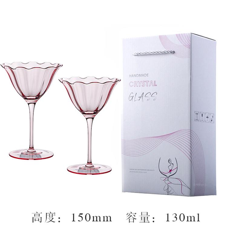 Pink Crystal Champagne Glass Floral Lace Martini Cocktail Cup for Girls