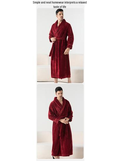 Extra Langer Übergröße Samt Partner Bademantel: Dicke, kuschelige Herbst-/Winter-Pyjamas für Damen.
