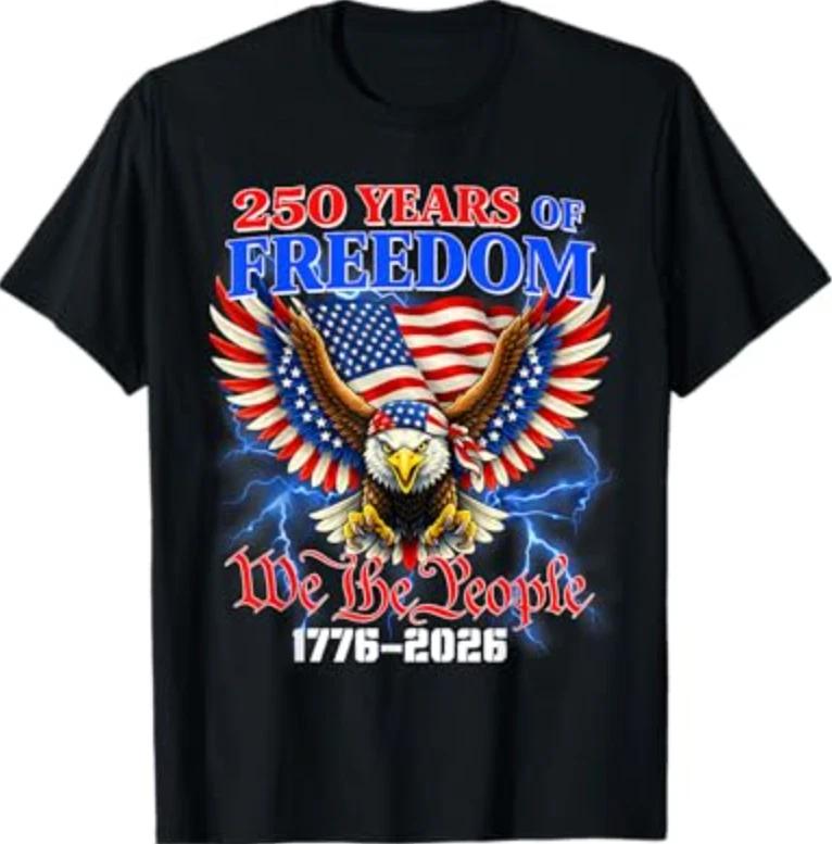 250 Anniversary USA 4th of July Patriotic 250 Years American T-Shirt 2XL