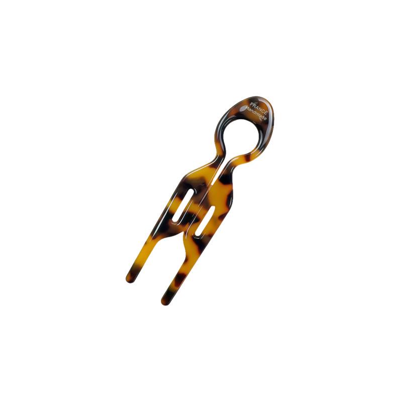 Elegant Leopard Print Acetate Hairpin for Women's Bun Hairstyles