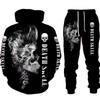 Hot Sale, Stylish 3D Skull Print Punk Sportswear, Pants Hoodie Couple Suit Street Trend