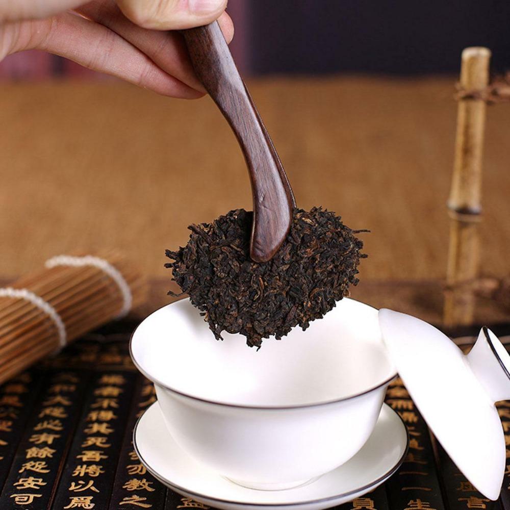 Brown Tree Puerh Tea Cake Cooked Yunnan Qizi Black Tea 357g