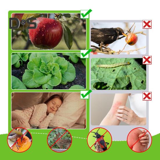 Garden Mesh Netting Breathable Bird Net Barrier Mosquito Insects Proof Netting Screen for Plants Vegetables Patios Balconies Terrace