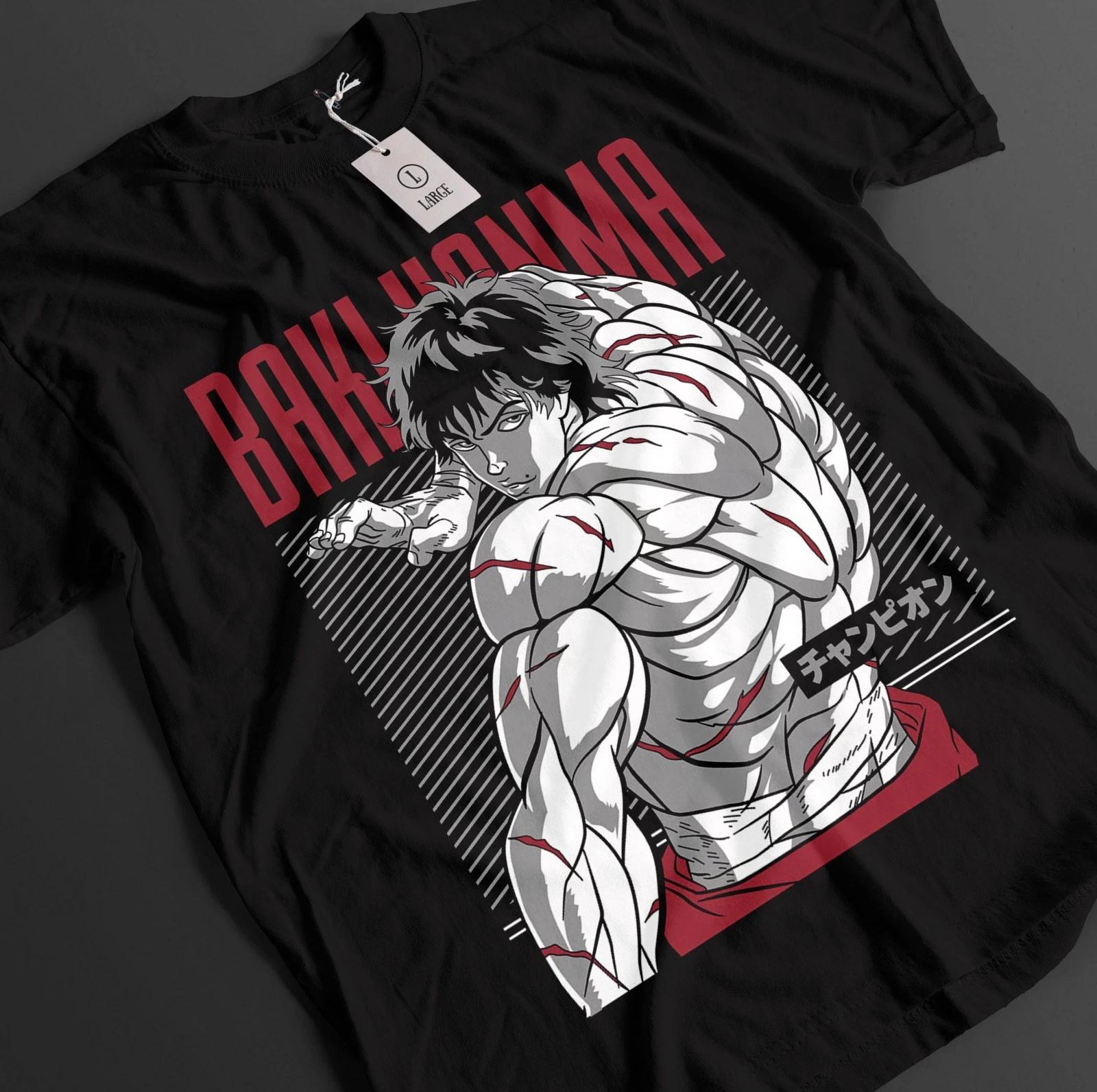 Футболка Baki The Grappler Футболка Baki Hanma Топ Yujiro Боевая футболка Унисекс M