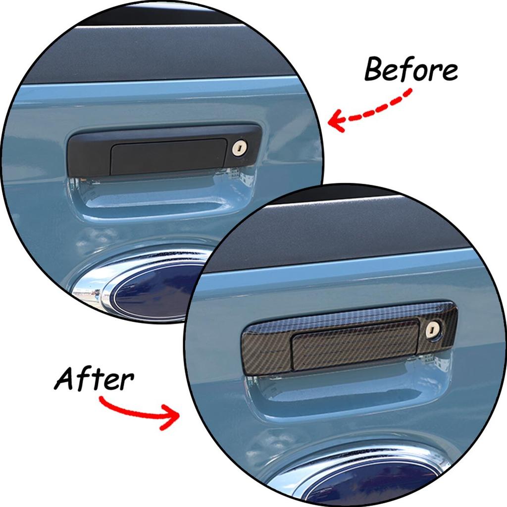 For Ford Maverick Tailgate Handle Trim Cover ABS Carbon Fiber Style