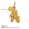 18K Gold-Plated Stainless Steel Moon Heart Diamond Pendant for DIY Jewelry