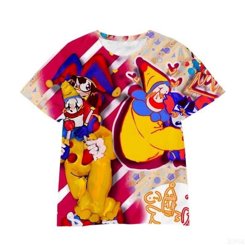 Trendiges Mädchen Zirkus Serie Kurzarm Casual Rundhals T-Shirt Sommer Kinderbekleidung