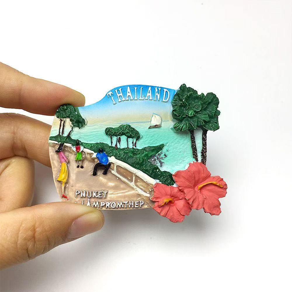 Phuket Island Landscape Fridge Magnet - 3D Thailand Souvenir Tropical Beach & Limestone Decor Unique Asian Gift Send To Friends