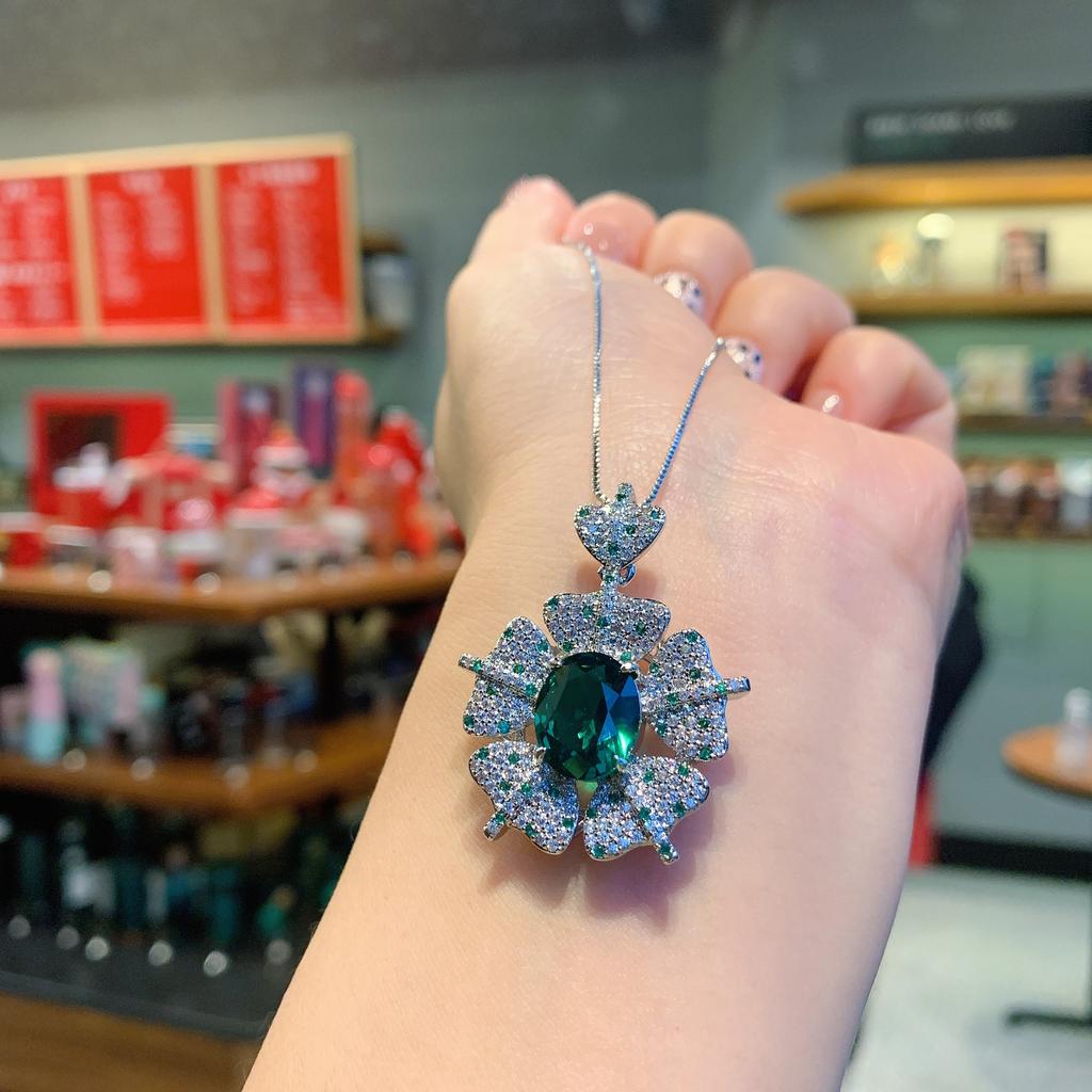 Jewelry Style Retro Simulation Color Treasure Pattern Creative Pendant Necklace Main Stone 10 * 12