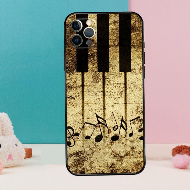 Musiknot Symbol Piano Telefonfodral För iPhone 17 Air 16 15 14 12 11 13 Pro Max 12 13 mini 15 16 Plus 16e Fodral Coque