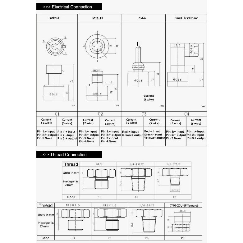 Universal Pressure Measuring Instruments 4-20mA 0-5V Pressure Sensor/PressureTransducer/Pressure Transmitter