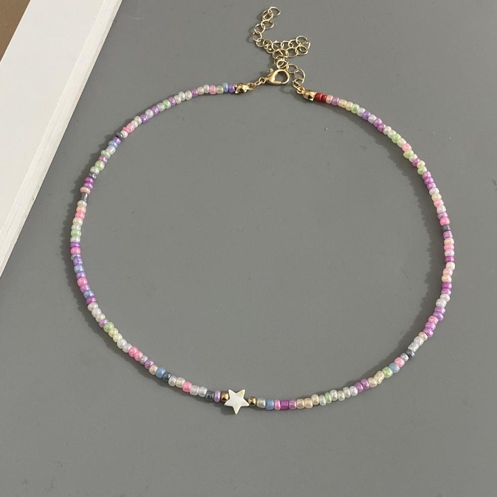 New Fashion Star Nature Shell Choker Necklace for Women Girl Spring Summer Handmade Short Necklace Gift for Friend
