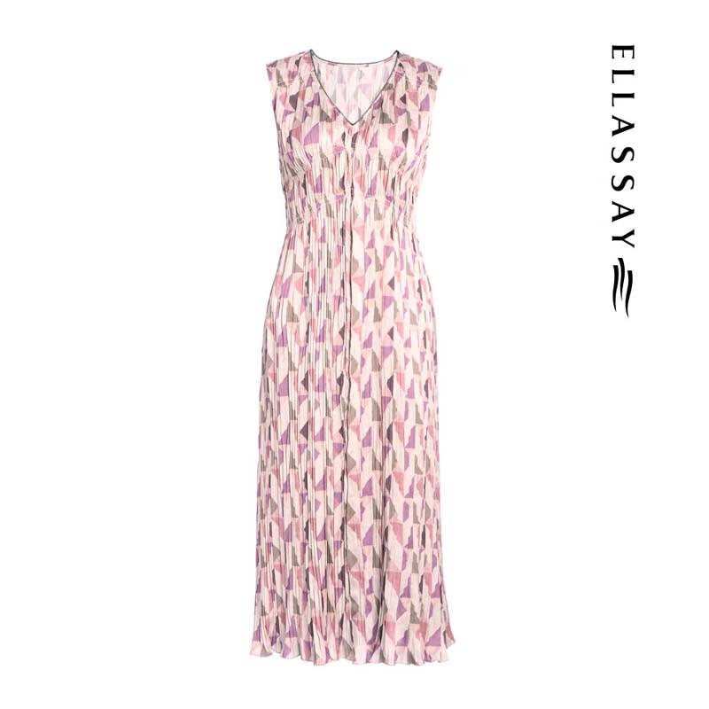 ELLASSAY Elegant High-Waist Mid-Length Dress