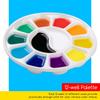 MEEDEN Ceramic Watercolor Palette, 12 Holes, Round, Mini, Suitable for Watercolor, Powder Painting, and Acrylic Paints, Ideal for Artists, Students, a