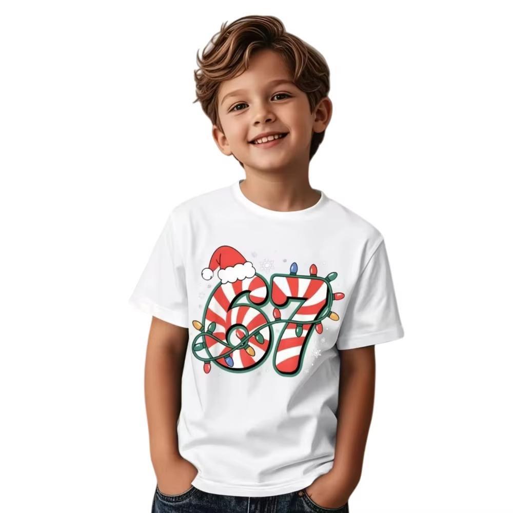 Kids 67 Themed Colorful Print TShirt Soft Cotton Fabric Breathable and Comfortable Ideal for Toddlers and Childrendf0243