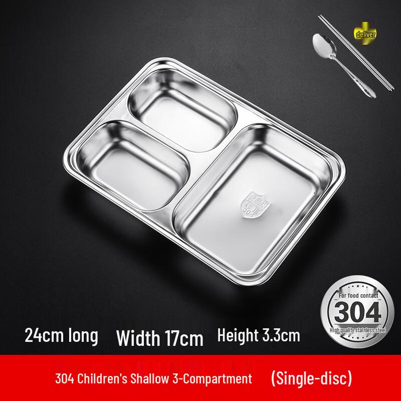 Fango 304 Stainless Steel 3-Compartment Meal Tray