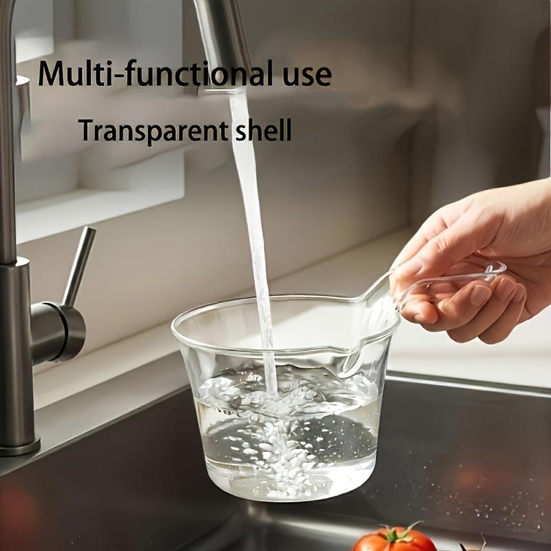 1pc Handheld Kitchen Colander, Double-Layer Fruit Washing Basket, Hanging Plastic Vegetable Washing Bowl, Colander Spoon, Creative Fruit Basket